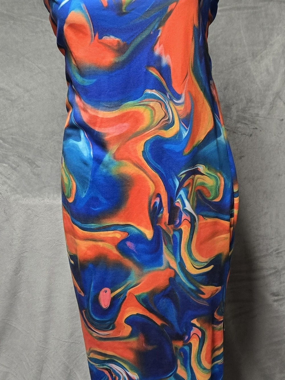 Women’s Multicolor Swirl One-Piece Strapless Dress